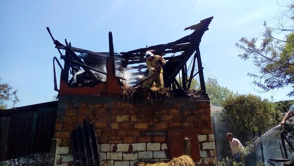 Ликвидация пожара в селе Марьяновка Красногвардейского района