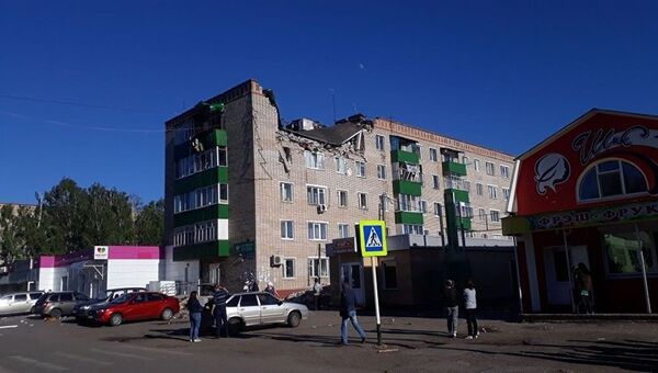 Последствия взрыва в жилом доме в городе Заинск в Татарстане. 22 июня 2018
