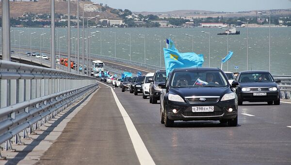 Автопробег крымских татар по крымскому мосту. 26 мая 2018