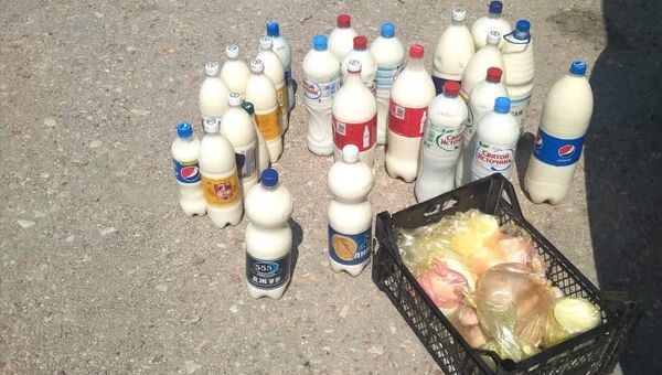 Изъятая у стихийных торговцев в Симферополе молочная продукция