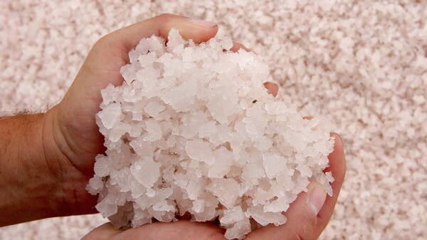 Морская соль на солевом промысле в Крыму