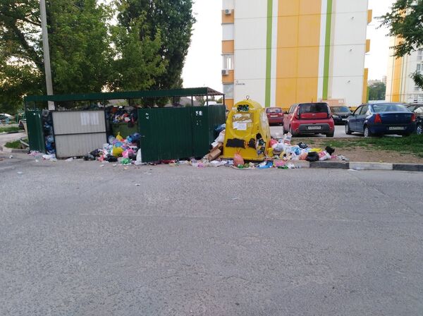 Навалы мусора на контейнерной площадке по улице Лексина в Симферополе Навалы мусора на контейнерной площадке по улице Лексина в Симферополе