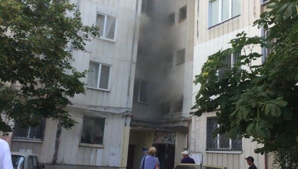 Пожар в жилой многоэтажке Симферополя