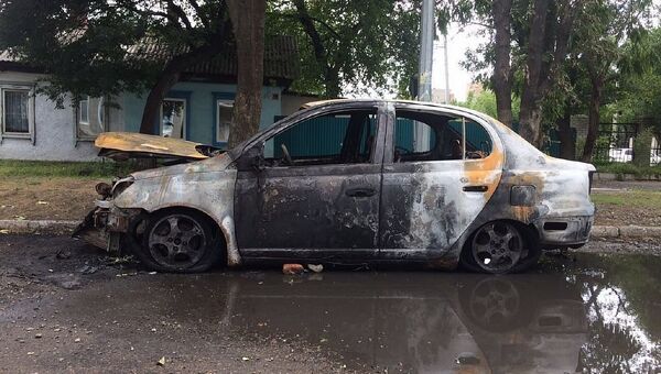 Авто, уничтоженное огнем. Бахчисарайский район