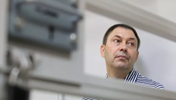 Руководитель портала РИА Новости Украина Кирилл Вышинский в зале апелляционного суда Херсонской области Украины. Архивное фото