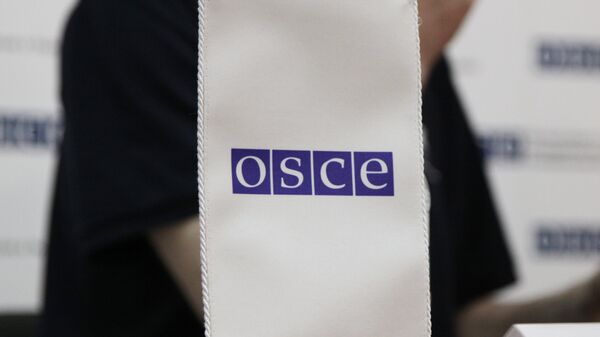 Логотип Организации по безопасности и сотрудничеству в Европе (ОБСЕ).
