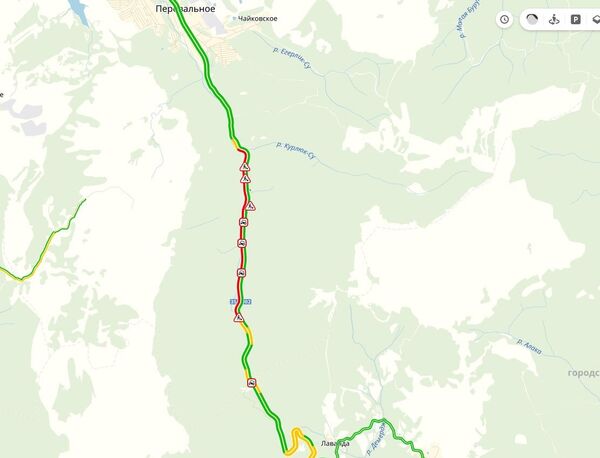 Автомобильный затор на трассе Симферополь-Алушта-Ялта