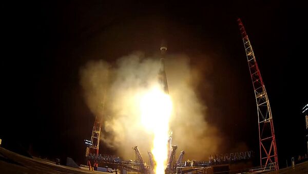 Запуск ракеты-носителя Союз-2.1б с космодрома Плесецк
