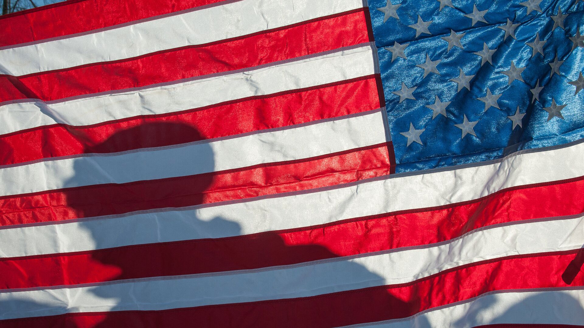 Флаг Соединённых Штатов Америки на демонстрации военной техники и вооружения НАТО в Латвии - РИА Новости, 1920, 14.08.2022