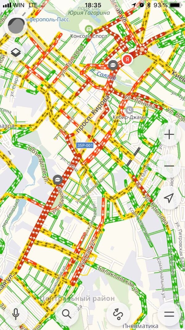 Пробки в симферополе сейчас карта