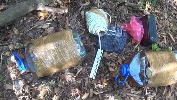 Самодельные взрывные устройства, спрятанные в лесу недалеко от храма Святого архистратига Михаила в Ореанде