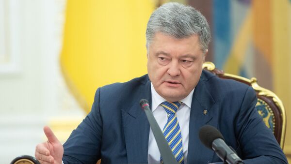 Президент Украины Петр Порошенко на заседании Совета национальной безопасности и обороны Украины (СНБО) в Киеве