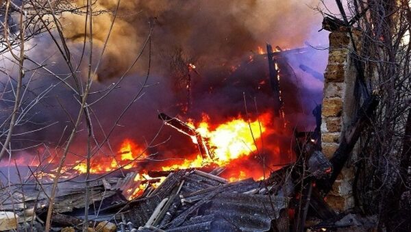 Пожар на табачном складе в селе Табачное Бахчисарайского района