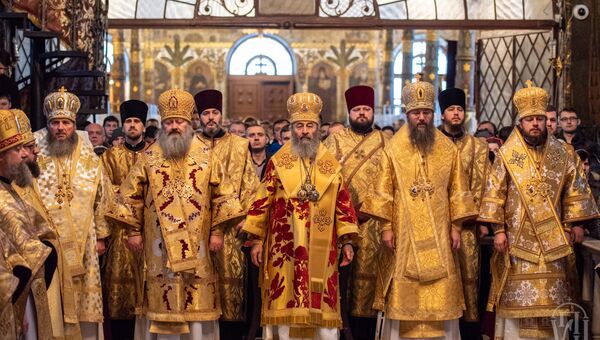 Божественная литургия в Киево-Печерской Лавре. 16 декабря 2018