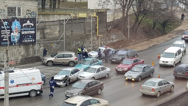 Массовая авария на улице Маяковского в Симферополе