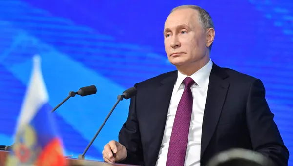 Президент РФ Владимир Путин во время ежегодной большой пресс-конференции в Центре международной торговли на Красной Пресне. 20 декабря 2018 Президент РФ Владимир Путин во время ежегодной большой пресс-конференции в Центре международной торговли на Красной Пресне. 20 декабря 2018