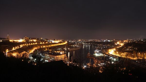 Вид на ночной Севастополь