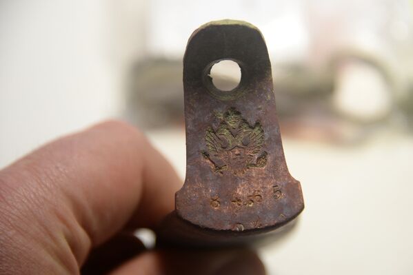 Тыльник (металлическая накладка) от приклада русского ружья, найденный при раскопках на четвертом бастионе в Севастополе