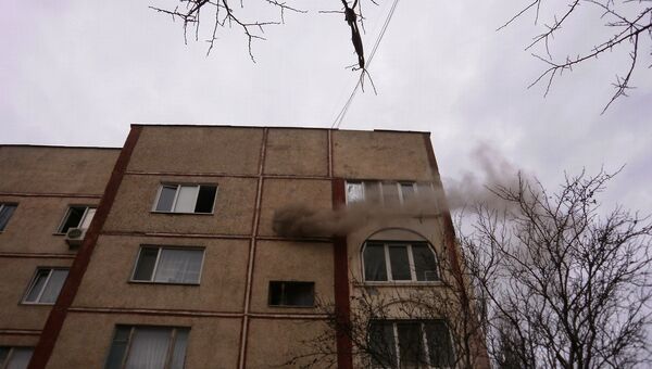 Пожар в пятиэтажном доме в городе Щелкино. 24 января 2019