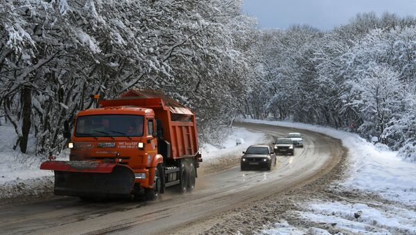 Зима на Грушевском перевале в Крыму