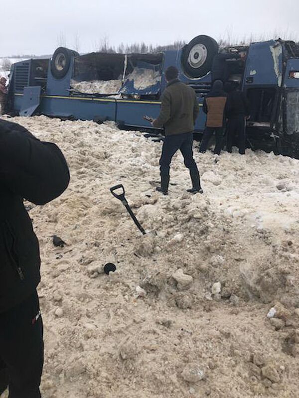 На месте ДТП с автобусом в Калужской области. 3 февраля 2019 На месте ДТП с автобусом в Калужской области. 3 февраля 2019