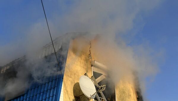 Пожар в частном доме на ул. Миронова в Симферополе