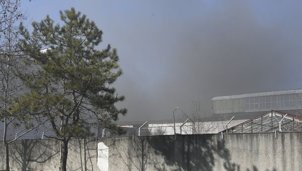 Пожар на заводе пластмасс в Симферополе