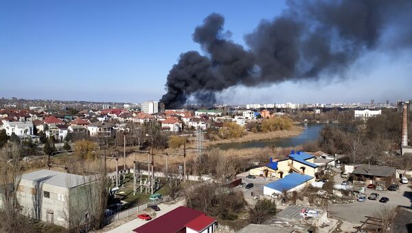 Пожар на заводе пластмасс в Симферополе. 20 февраля 2019