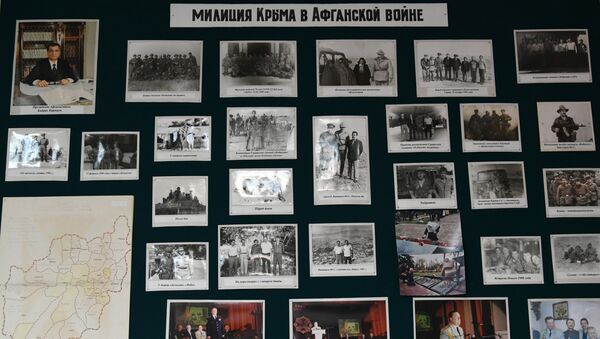 Стенд в комнате истории в МВД по Республике Крым