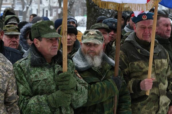 Празднование в Симферополе Дня защитника Отечества и пятой годовщины со дня образования сводного полка Народного ополчения РК Празднование в Симферополе Дня защитника Отечества и пятой годовщины со дня образования сводного полка Народного ополчения РК