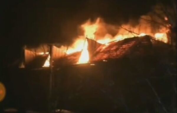 Пожар в двухэтажном жилом доме в Симферополе