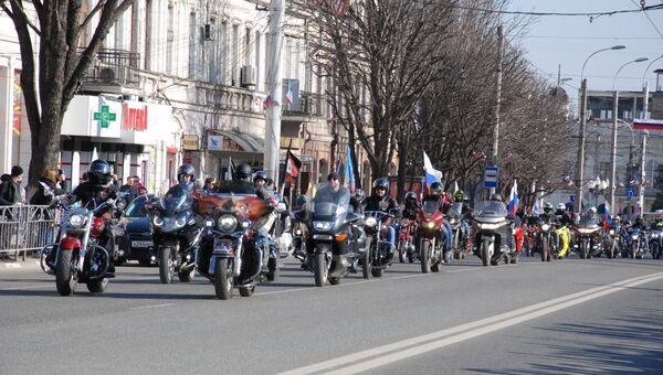 В Симферополе стартовал автомотопробег в честь годовщины Крымской весны