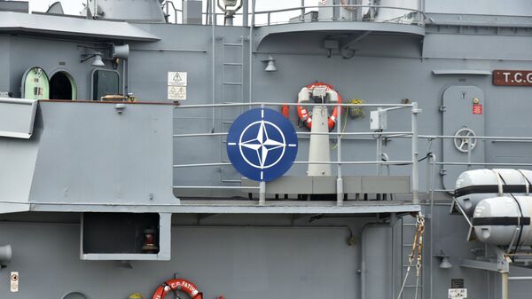 Турецкий фрегат Fatih, прибывший с группой кораблей НАТО в порт Одессы