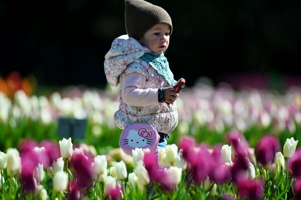 Ребенок в Никитском ботаническом саду в Крыму