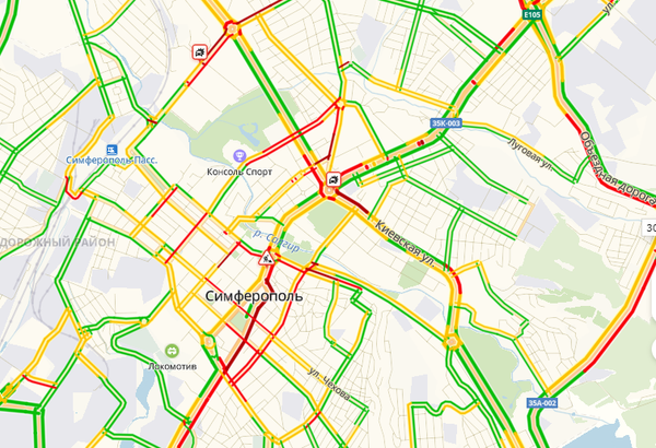 Пробки в симферополе сейчас карта