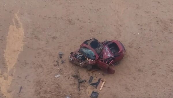 Легковой автомобиль ВАЗ-2110 слетел с обрыва в поселке Кача