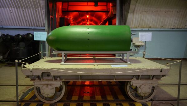 Макет ядерной боевой части торпеды Т-5 с ядерной боеголовкой в подземном комплексе в Балаклаве