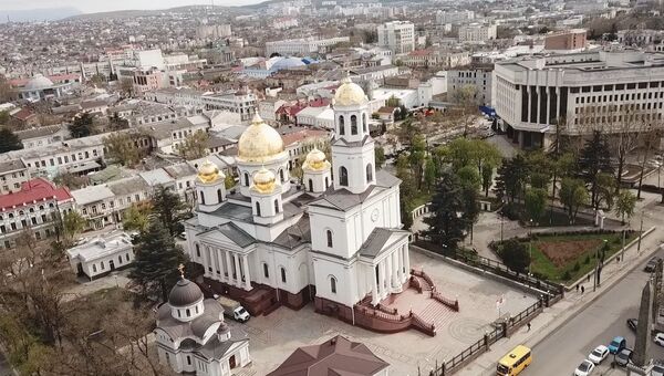 Александро-Невский собор в Симферополе с высоты птичьего полета: видео