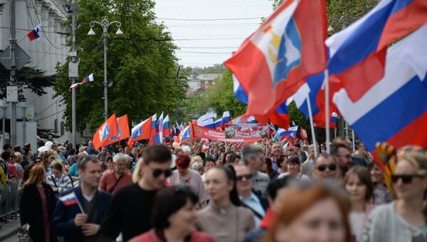Первомайская демонстрация в Севастополе. 1 мая 2019