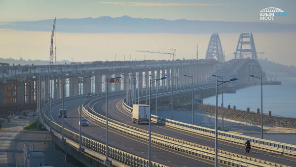 Вид на Крымский мост с высоты птичьего полета