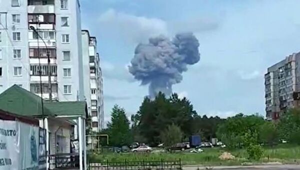 Скриншот видео взрыва на заводе в Дзержинске Нижегородской области