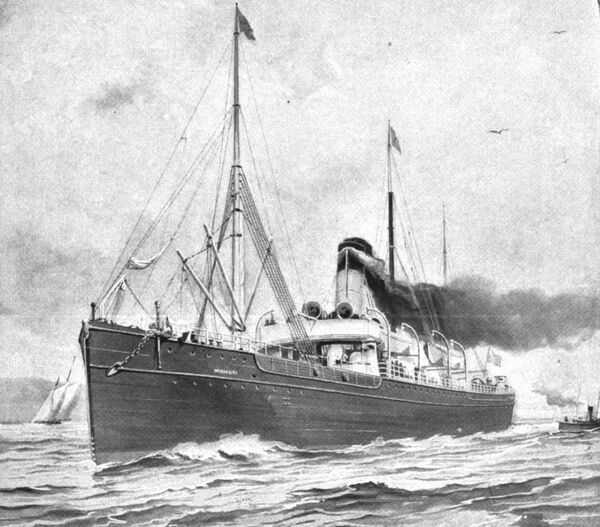 Пароход Миссури с гуманитарным грузом на пути в Россию