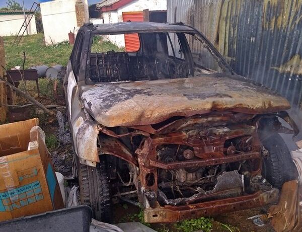 Пожар во дворе частного дома в селе Оленевка