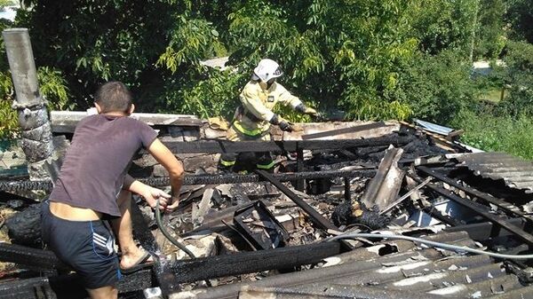 Тушение пожара в жилом доме в Белогорске