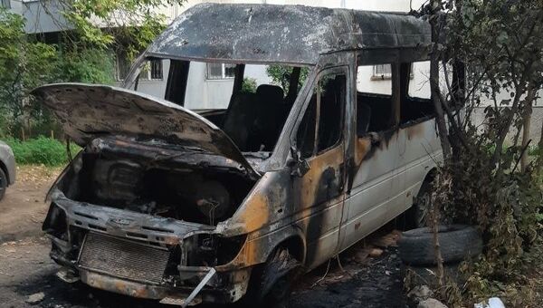 В Симферополе сгорел автобус. 24 июля 2019 года