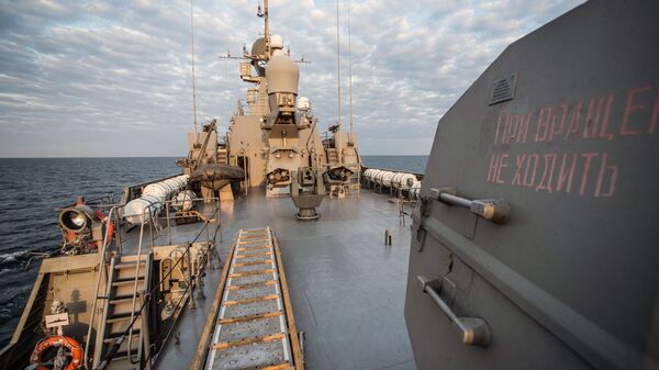 Верхняя палуба корабля Орехово-Зуево на учениях Черноморского флота и ЮВО в Крыму