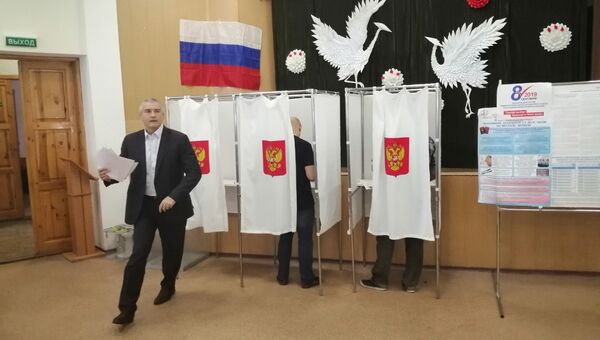 Сергей Аксенов на выборах-2019 в Симферополе