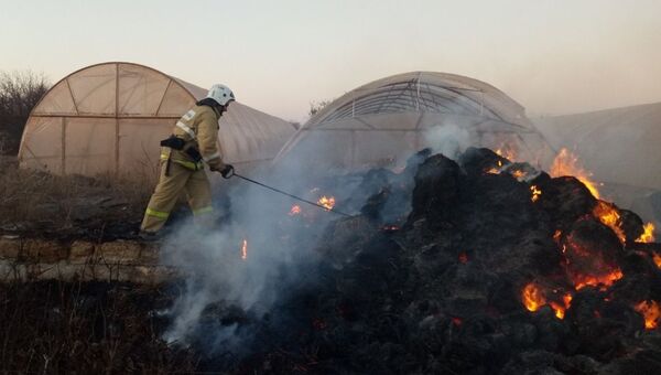 Пожар в Нижнегорском районе