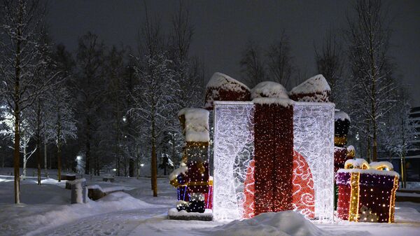 Инсталляция в парке Зарядье в Москве.