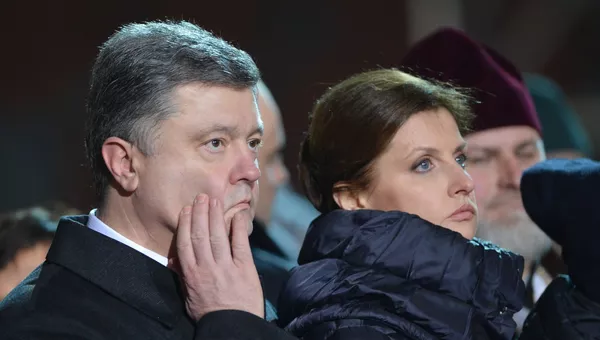 Экс-президент Украины Петр Порошенко с супругой Мариной Порошенко. Архивное фото